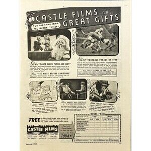 Castle Films "are for all 8mm-16mm Projector owners" Vintage Print Ad 1949